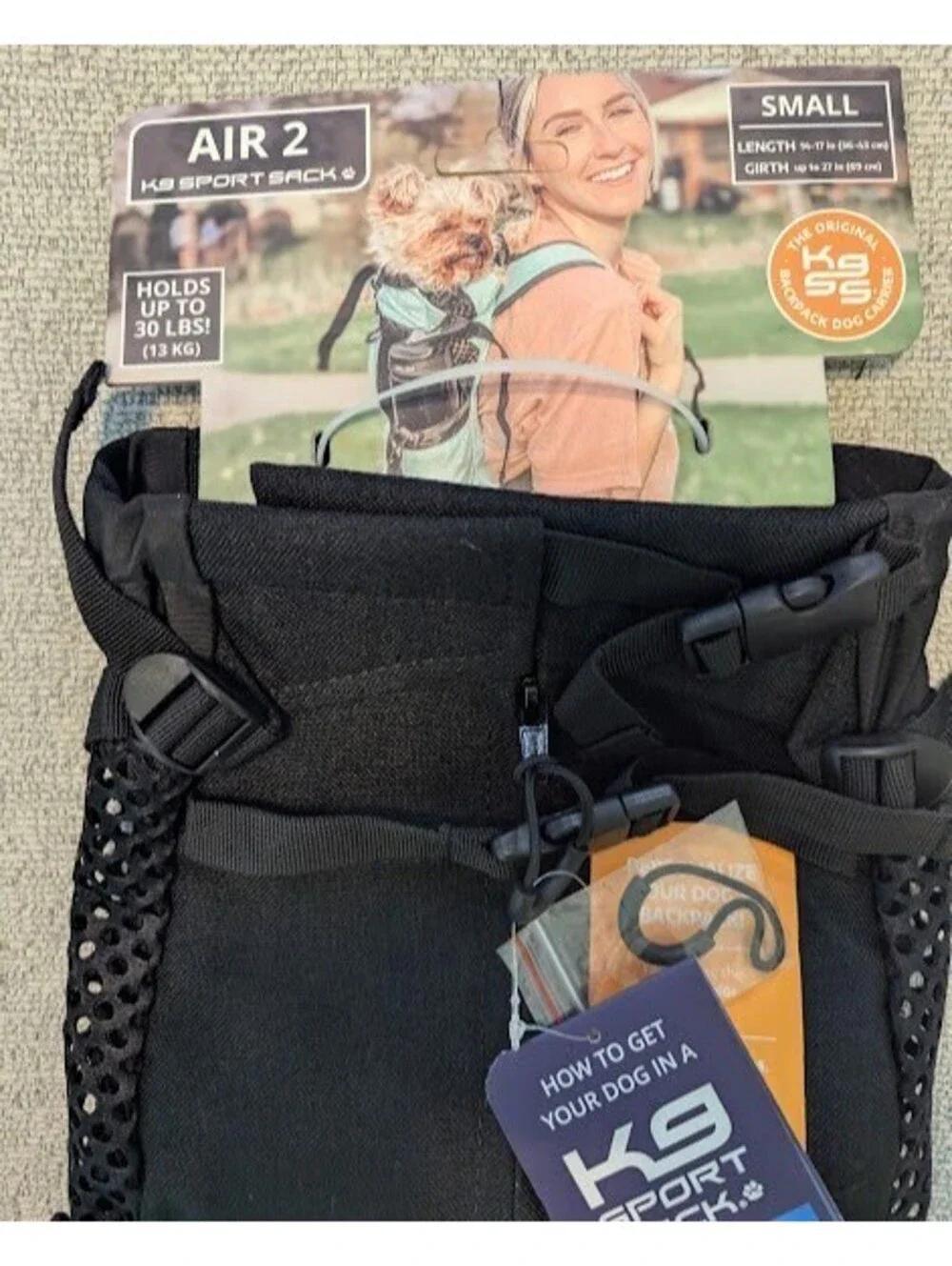 K9 Sport Sack Air 2 Dog Carrier Backpack Black Size Small 30 lbs - NWT/Open Box